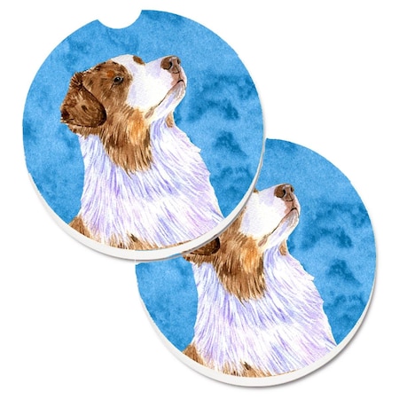 Carolines Treasures Blue Australian Shepherd Cup Holder Car Coaster, PK2 LH9363BUCARC